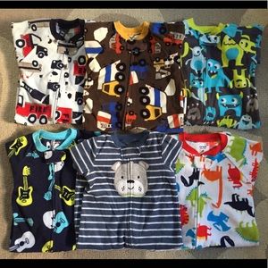 Lot of Carters Fleece Footed PJs - size: 6 month